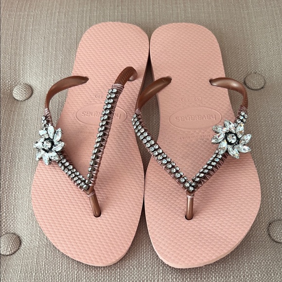 Havaianas | Pink Embellished Sandals - Picture 1 of 4